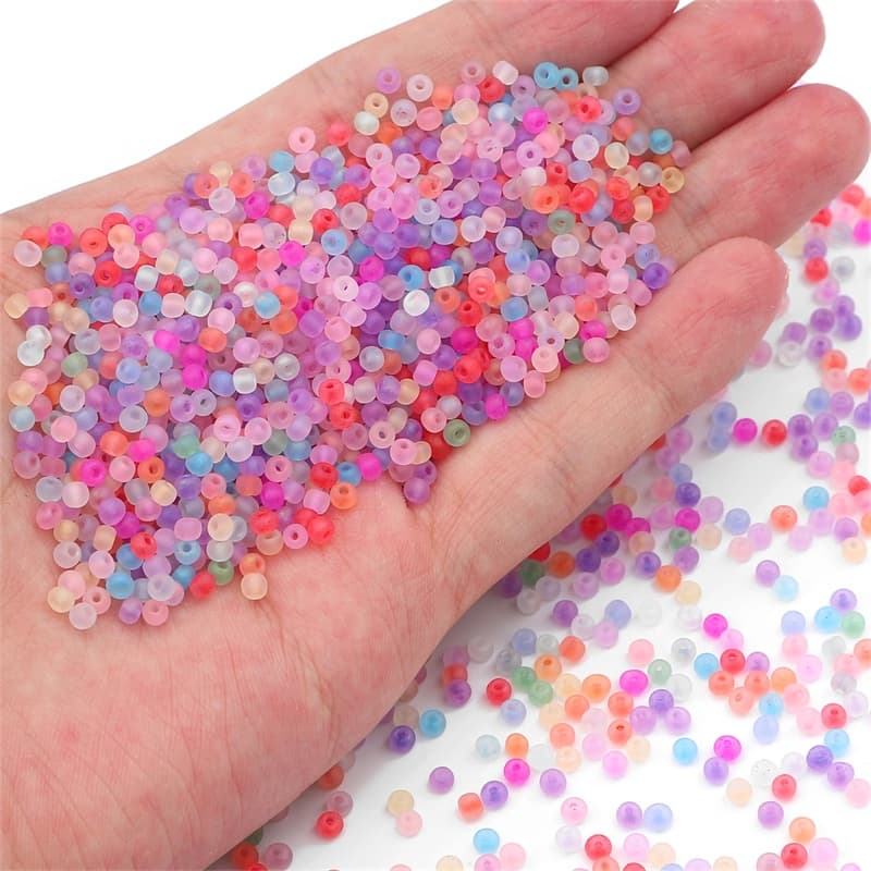 ลูกปัดสีรุ้ง ทรงกลม ขนาด 2 มม. 3 มม. 4 มม. สําหรับทําเครื่องประดับ ต่างหู สร้อยคอ DIY รูปที่ 2