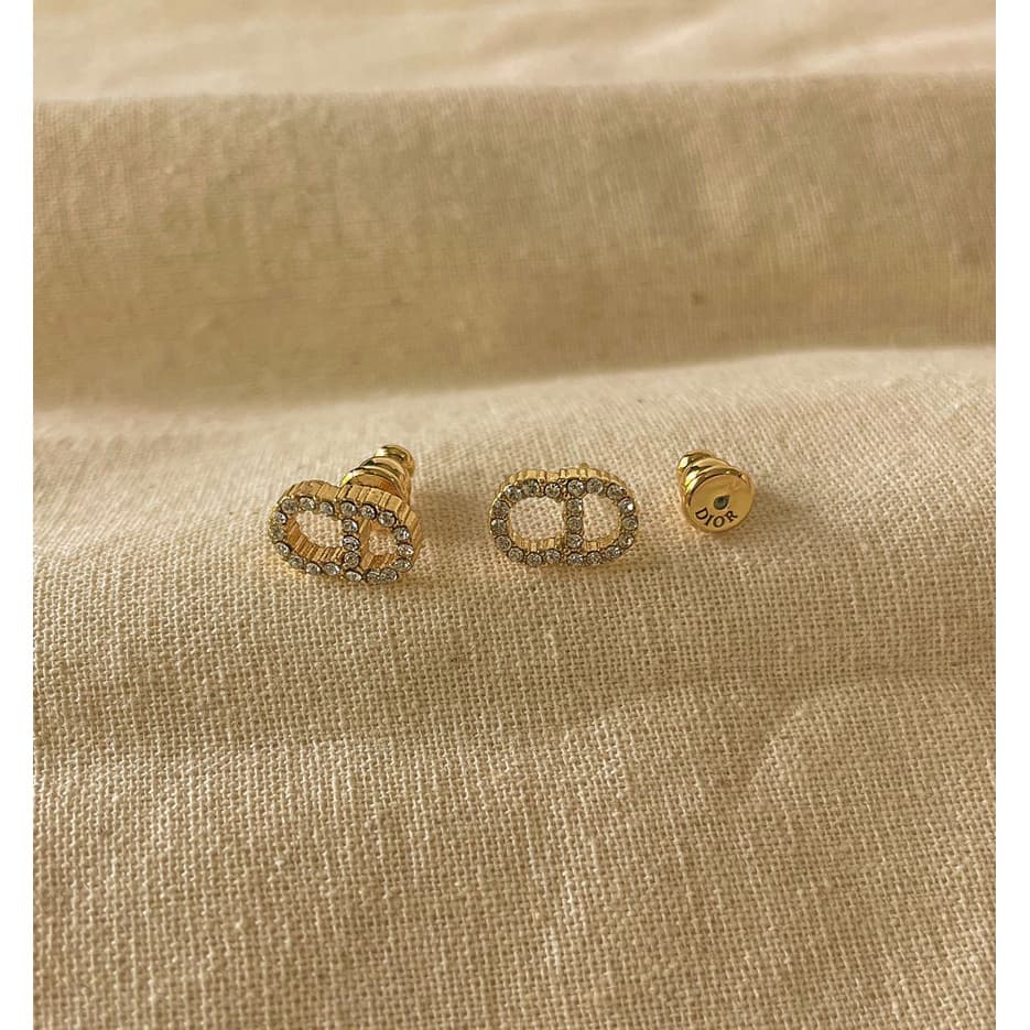 ต่างหูเงินแท้!!925 แบบห่วง วัสดุทองคำชุบ18K งานพรีเมี่ยม รุ่น CD งานพรีเมี่ยม เรียงเพชรCZ สไตล์มินิมอล Givemethat รูปที่ 2
