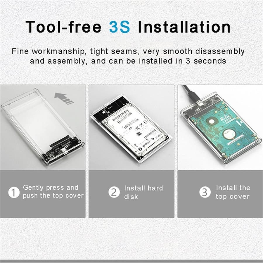 กล่องใส่ HDD USB 3.0 External Box Hard Drive 2.5 กล่องใส่ฮาร์ดดิส External Hard Drive เชื่อมต่อคอมพิวเตอร์ ,SmartTV รูปที่ 7