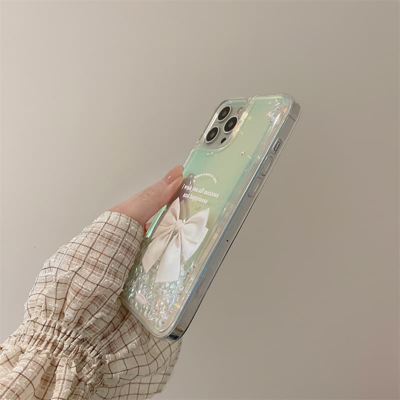 Diamond QuicksandFor iPhone 17 16 15 14 13 12 pro max Casing Girl เคสกันกระแทก Bowknot รูปที่ 6