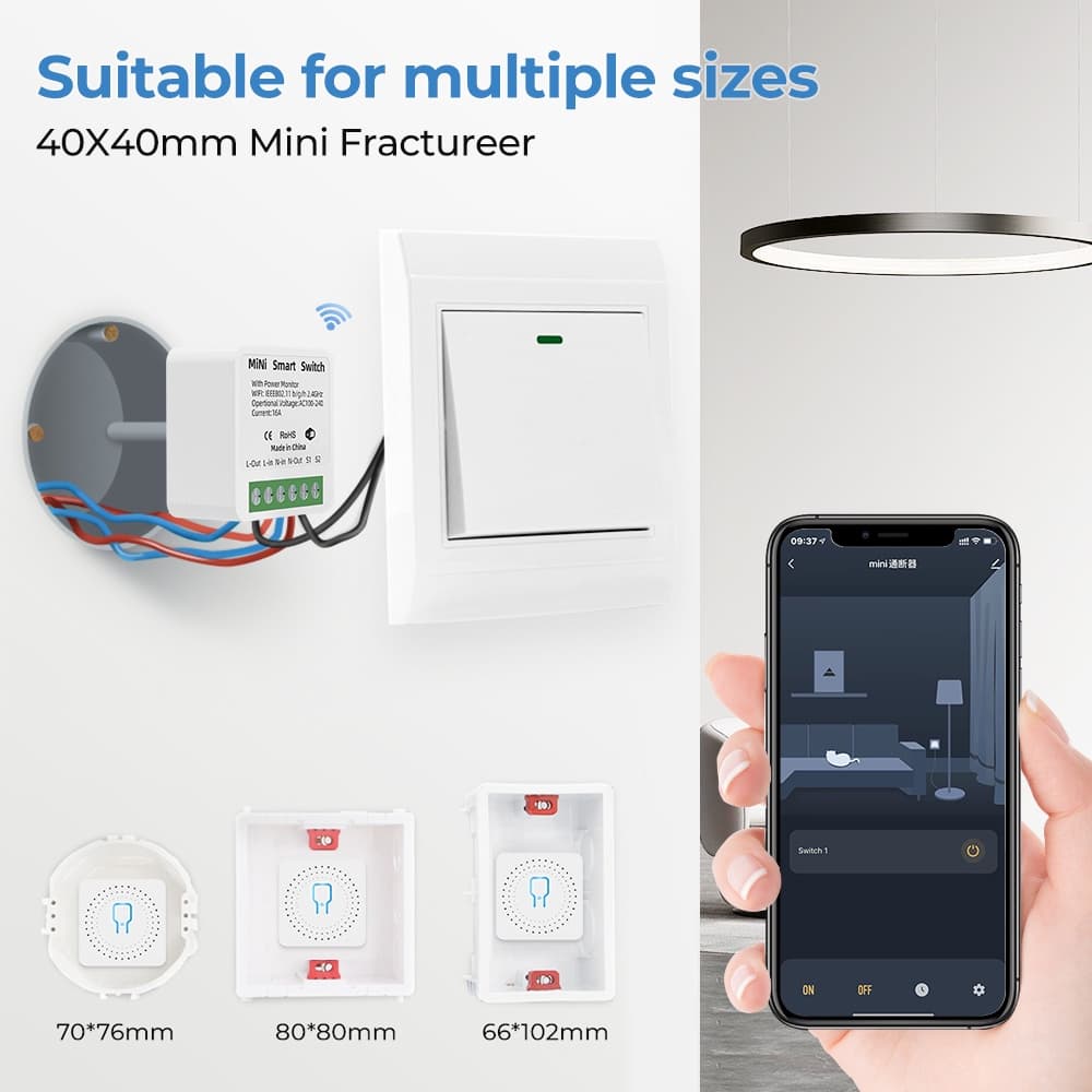 SMATRUL รีเลย์สวิตช์ WiFi อัจฉริยะ รุ่น Mini | รองรับไฟ DC/AC | ควบคุมด้วยแอป Tuya + รีโมท 433MHz | 16A รูปที่ 4