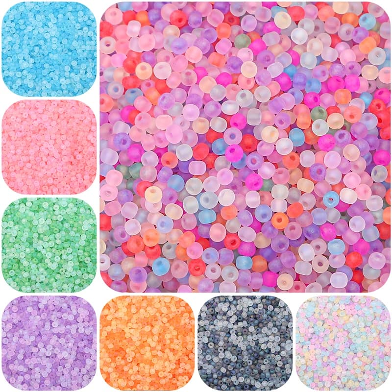 ลูกปัดสีรุ้ง ทรงกลม ขนาด 2 มม. 3 มม. 4 มม. สําหรับทําเครื่องประดับ ต่างหู สร้อยคอ DIY รูปที่ 4