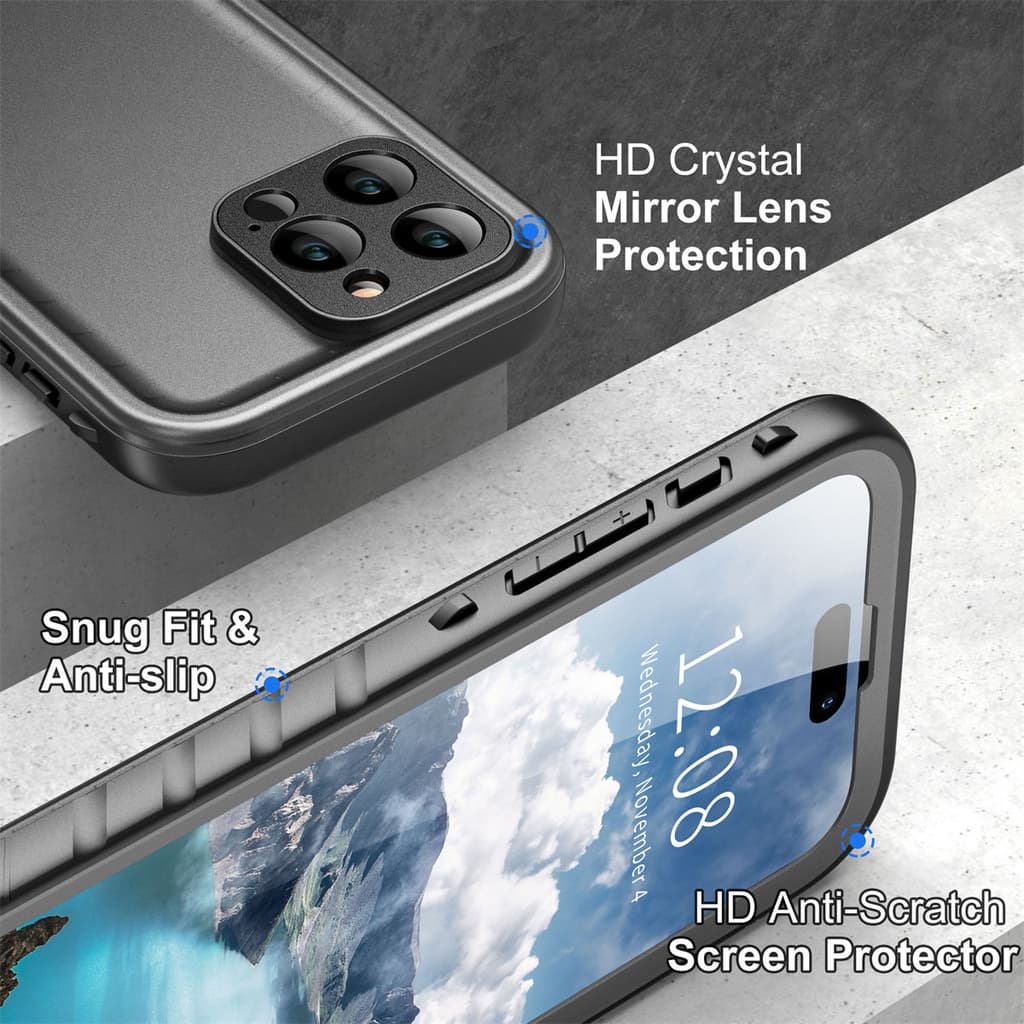 Sokusin เคสกันน้ําสําหรับ iPhone 17 16 15 14 11 12 13 Air Mini Pro Max เคสว่ายน้ําดําน้ําพร้อมสายคล้อง Full-Body หน้าจอป้องกันกล้อง รูปที่ 5