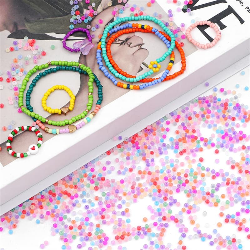 ลูกปัดสีรุ้ง ทรงกลม ขนาด 2 มม. 3 มม. 4 มม. สําหรับทําเครื่องประดับ ต่างหู สร้อยคอ DIY รูปที่ 8