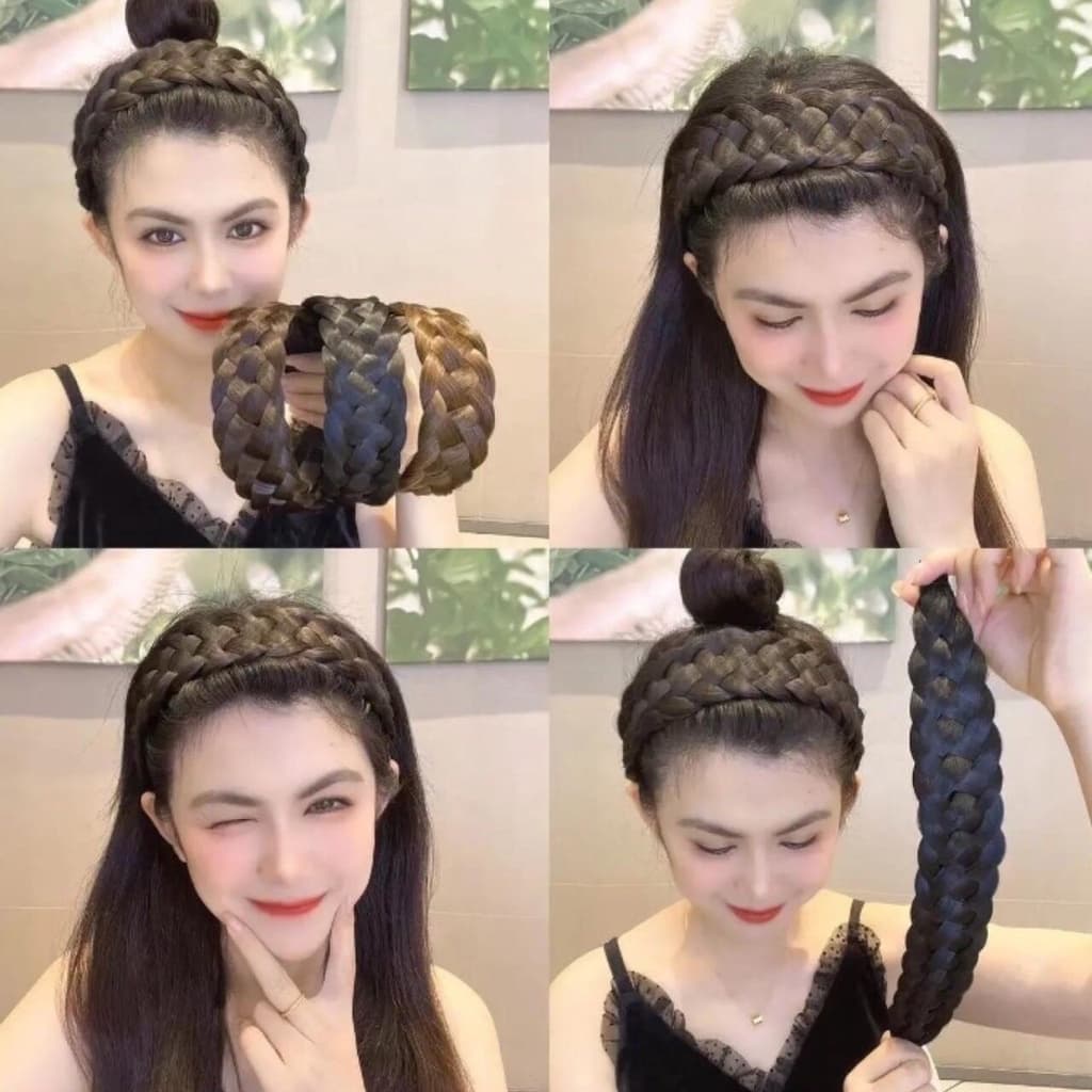 ที่คาดผม ผมถักเปีย เหมือนจริง ขนาดใหญ่ ที่คาดผมแฟชั่น ที่คาดผมเกาหลี เกรดพรีเมี่ยม หลากหลายสี รูปที่ 7