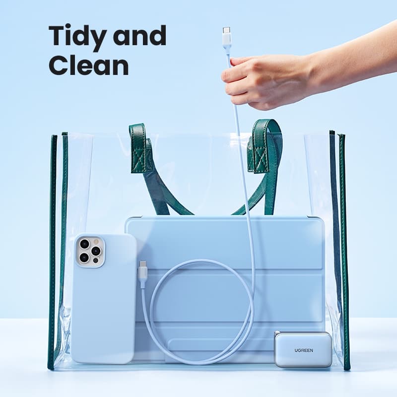Ugreen สายเคเบิล USB C 60W Type C เป็น Type C สําหรับ MacBook Samsung Huawei PD60W USB Type C สายชาร์จเร็ว ซิลิโคนเหลว รูปที่ 9