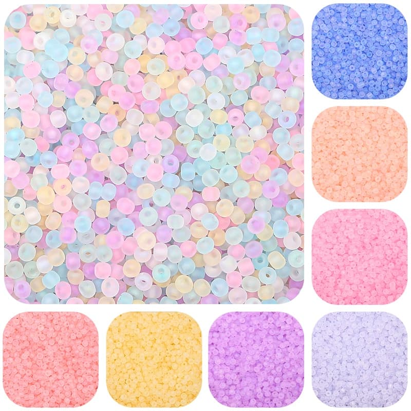 ลูกปัดสีรุ้ง ทรงกลม ขนาด 2 มม. 3 มม. 4 มม. สําหรับทําเครื่องประดับ ต่างหู สร้อยคอ DIY รูปที่ 1