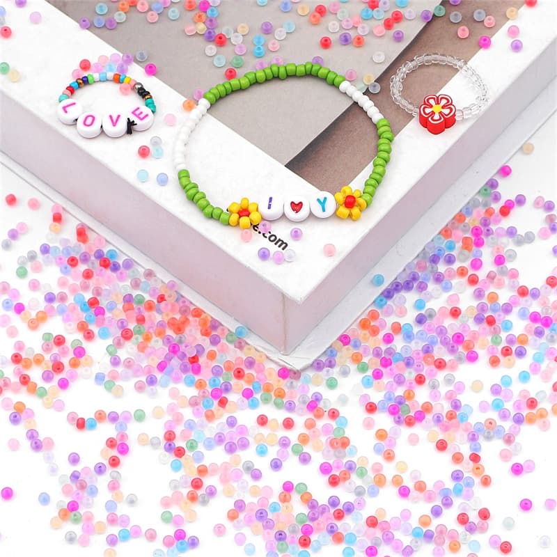 ลูกปัดสีรุ้ง ทรงกลม ขนาด 2 มม. 3 มม. 4 มม. สําหรับทําเครื่องประดับ ต่างหู สร้อยคอ DIY รูปที่ 9