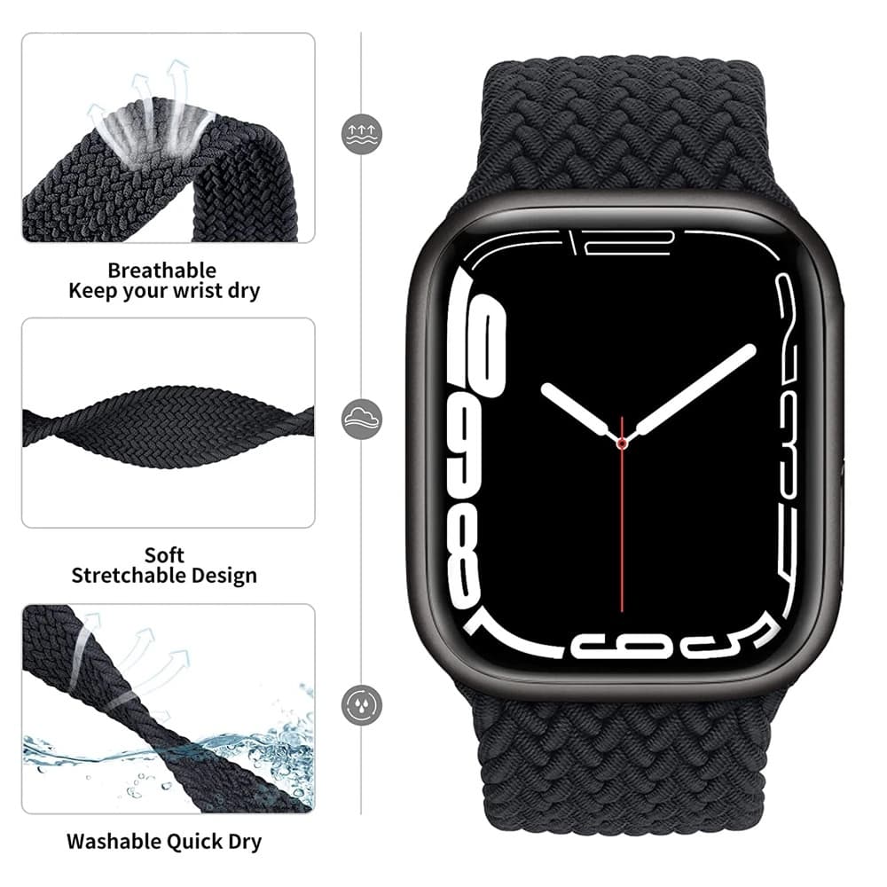 Braided Solo Loop สําหรับ For Smart Watch Series 10 9 8 7 6 5 3 4 SE Ultra 2 49 มม.44 มม.45 มม.42 มม.46 มม.40 มม.38 มม.สร้อยข้อมือ รูปที่ 6