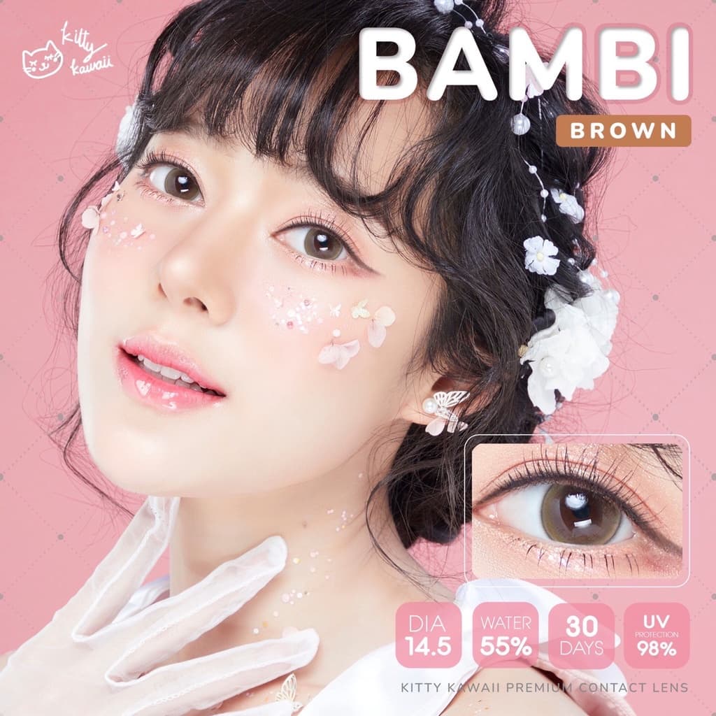 คอนแทคเลนส์ขนาดกลาง Bambi สี : Brown / Gray / Hazel รูปที่ 3