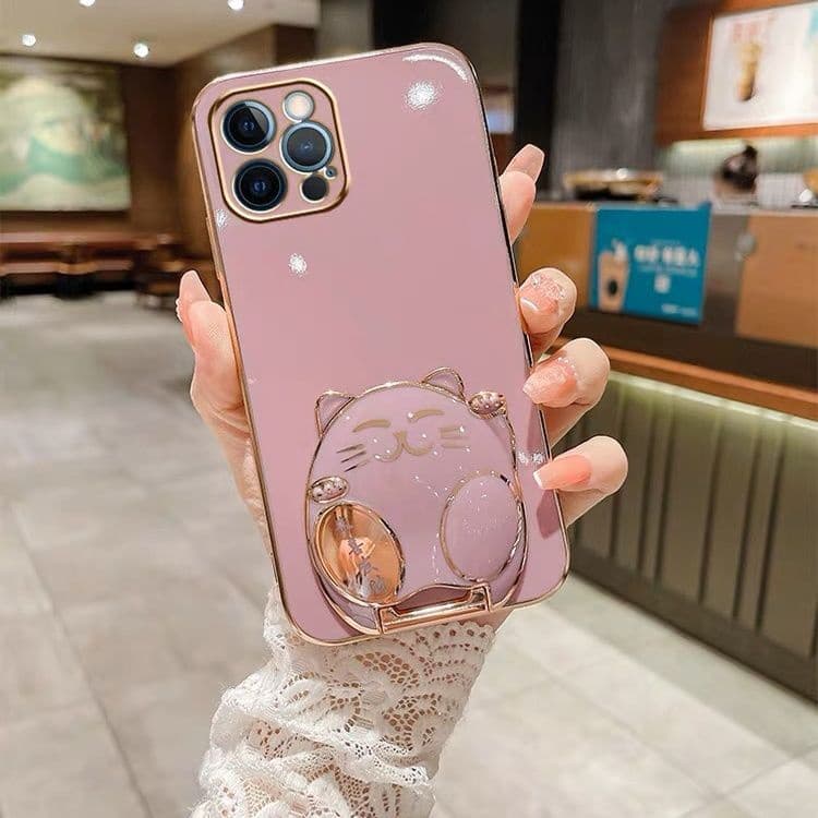 เคสโทรศัพท์ iPhone 11 11 Pro 11 Pro Max 12 12 Pro 12 Pro Max 13 13 Pro 13 Pro Max 14 14 Plus 14 Pro 14 Pro Max เคสโทรศัพท์ Gong Xi Fa Cai เคสโทรศัพท์พร้อมที่วางแมวนำโชค รูปที่ 8