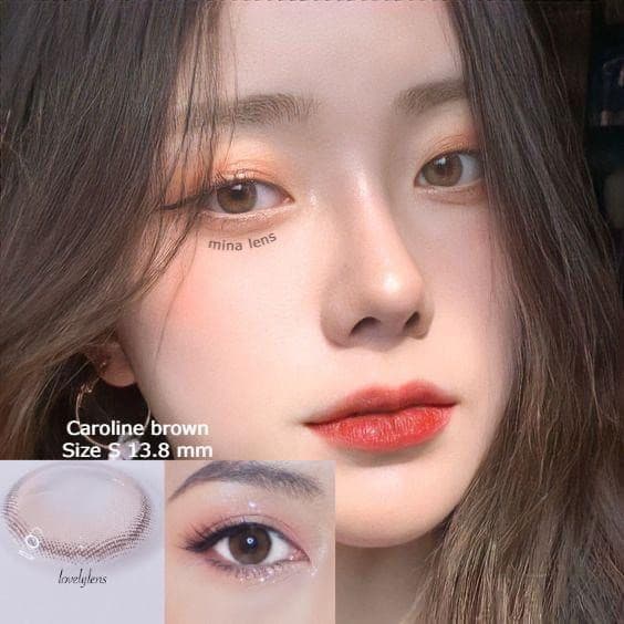 คอนแทคเลนส์ ขนาดมินิ / กลาง Caroline สี : Brown / Gray รูปที่ 5