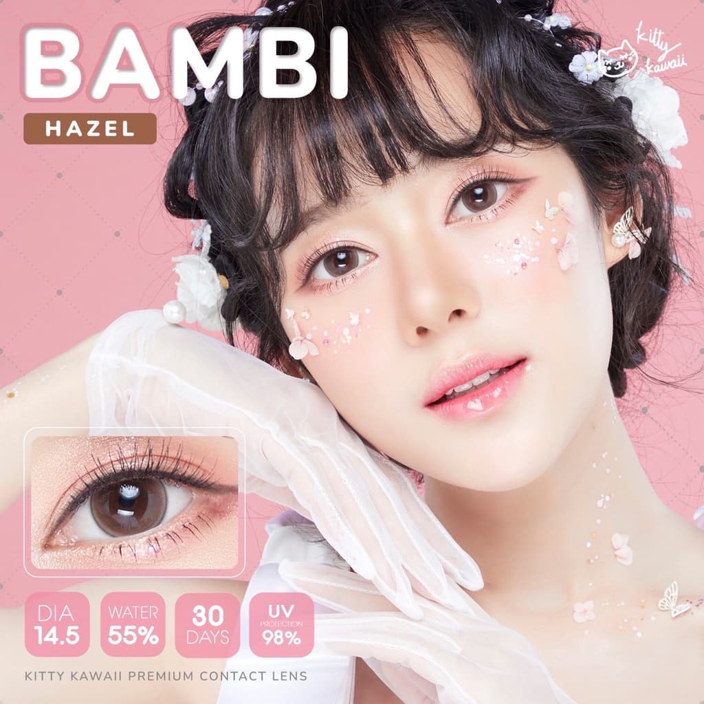 คอนแทคเลนส์ขนาดกลาง Bambi สี : Brown / Gray / Hazel รูปที่ 7