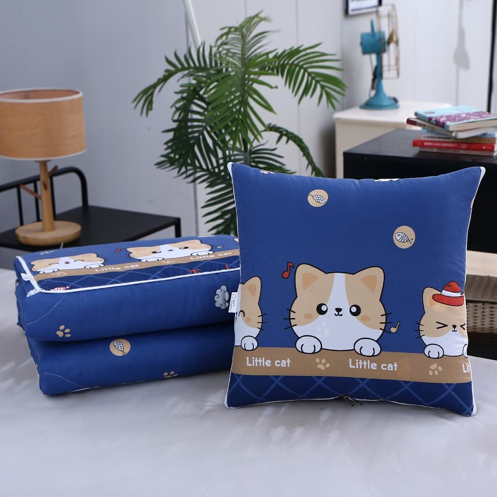 หมอน ผ้าห่ม ใช้ได้2แบบ เป็นหมอน หรือกางเป็นผ้าห่ม สะดวกในการพกไปที่ต่างๆpillowB01 รูปที่ 1