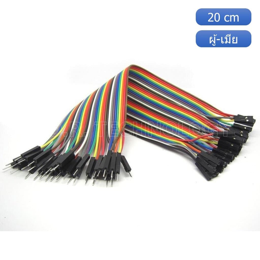 AA044 สายเชื่อมต่อวงจร สายจัมเปอร์ สายแพ 40 เส้น ผู้-เมีย ยาว 20cm Male to Female Jumper wire Arduino, Dupont... รูปที่ 3