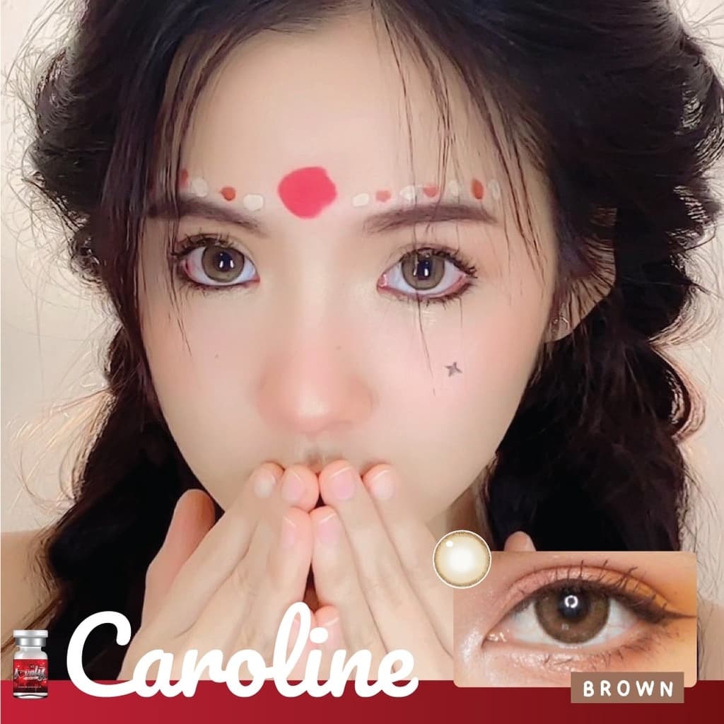 คอนแทคเลนส์ ขนาดมินิ / กลาง Caroline สี : Brown / Gray รูปที่ 7