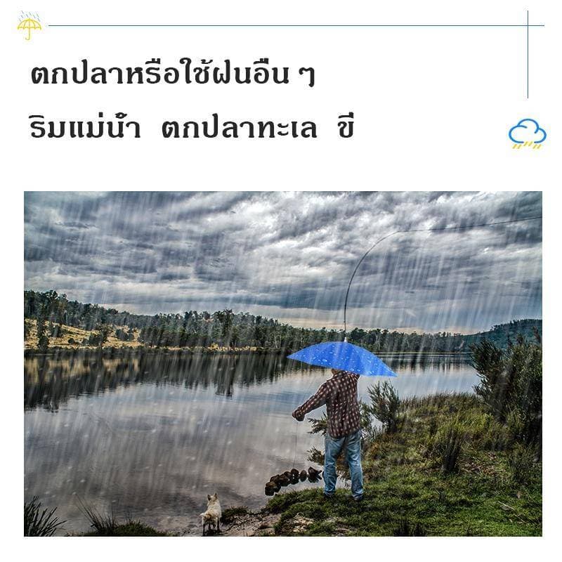 หมวกติดร่ม หมวกร่มกันแดด 90cmป้องกันรังสียูวี หมวกร่มกันฝน หมวกแบบร่มมี 2 ชั้น พับเก็บได้ สามารถใช้ได้ทุกฤดูกาล ร่มพับ รูปที่ 6