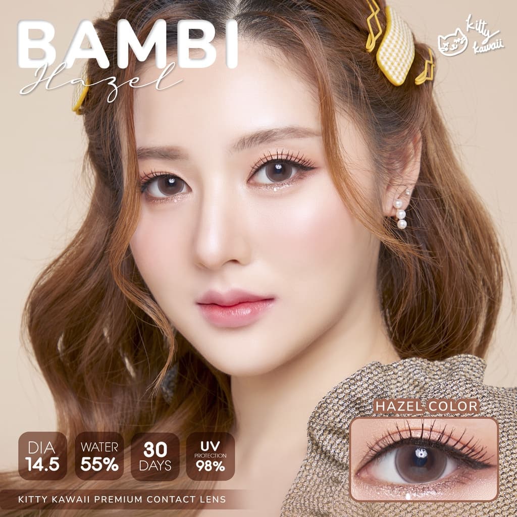 คอนแทคเลนส์ขนาดกลาง Bambi สี : Brown / Gray / Hazel รูปที่ 5