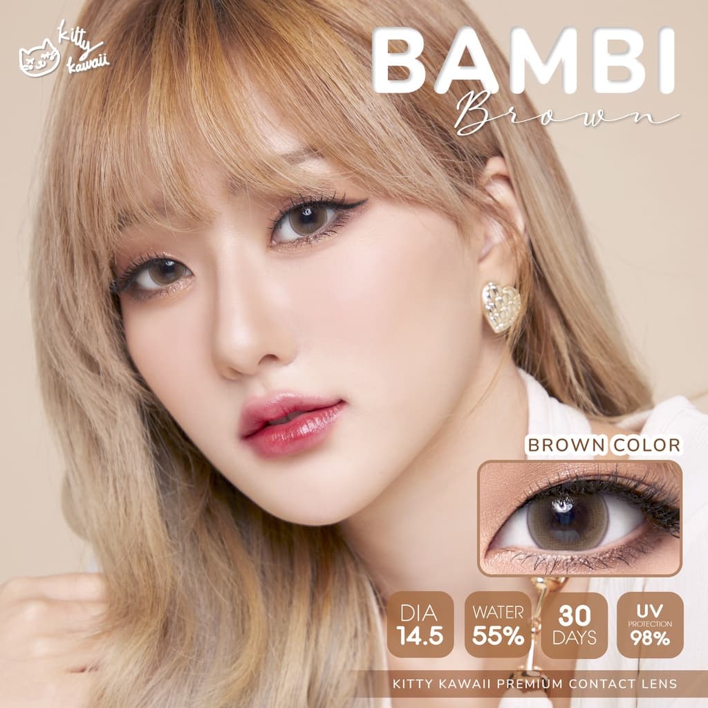 คอนแทคเลนส์ขนาดกลาง Bambi สี : Brown / Gray / Hazel รูปที่ 8
