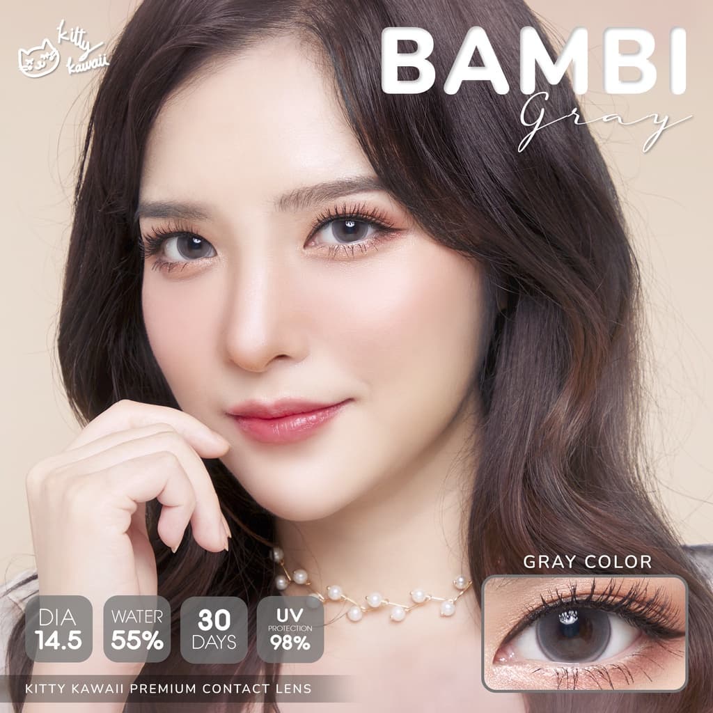 คอนแทคเลนส์ขนาดกลาง Bambi สี : Brown / Gray / Hazel รูปที่ 6