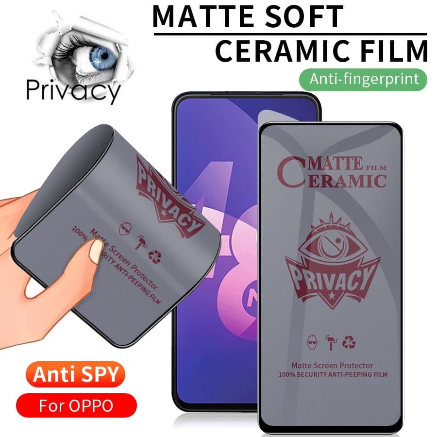 Oppo A3 A3X กระจกนิรภัยความเป็นส่วนตัว OPPO A60 A80 A3 Pro ป้องกันหน้าจอ + กระจกเลนส์กล้อง + ฟิล์มด้านหลัง รูปที่ 6