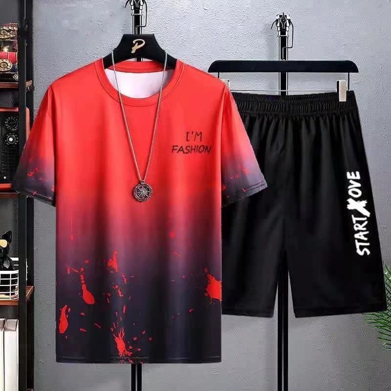 MR-DEER ชุดเซต2 ชิ้นผู้ชาย เสื้อยืดคอกลมเเขนสั้น สกรีนลาย กางเกงขาสั้น รุ่น 66211 รูปที่ 4