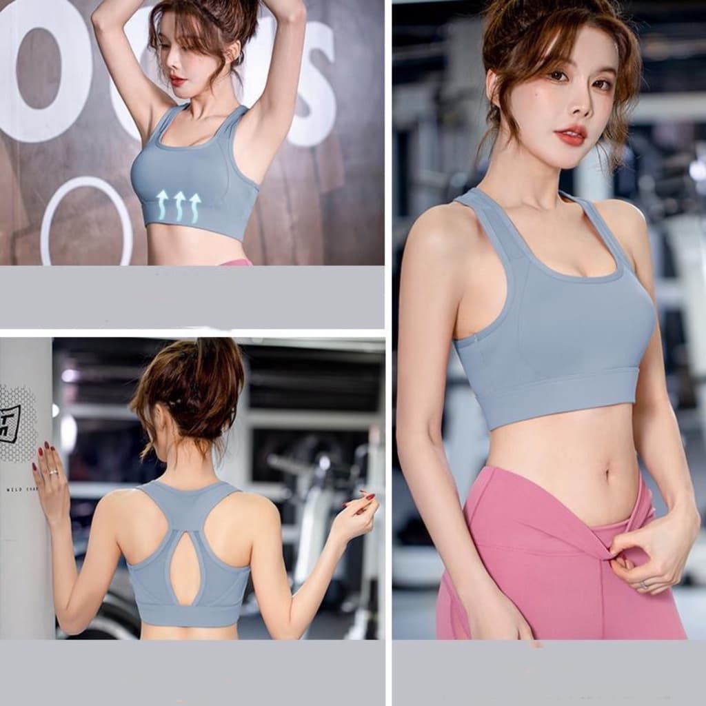 สปอร์ตบราสำหรับออกกำลังกาย ดีไซน์เว้าหลัง มีฟองน้ำในตัว ผ้าหนา ใส่กระชับ ยืดหยุ่นได้ดี รูปที่ 2