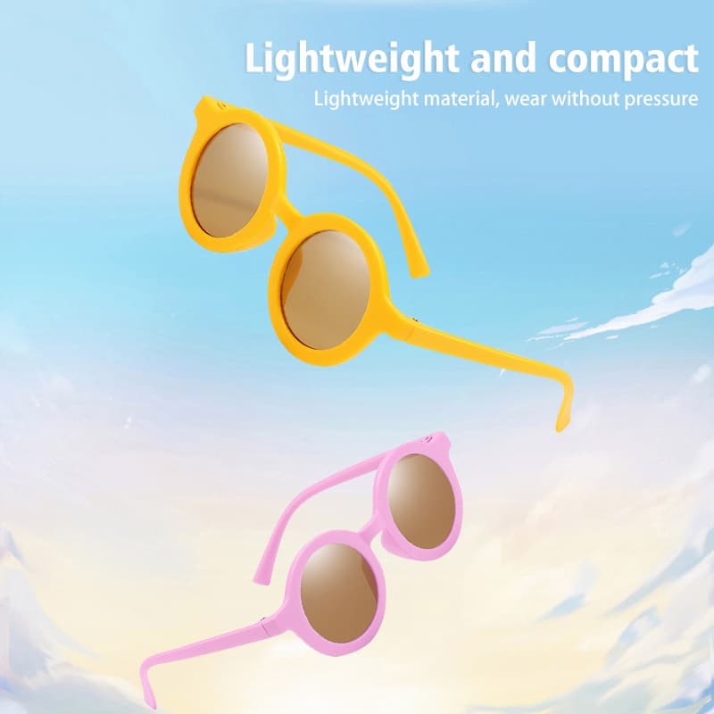 แว่นตาเด็ก น่ารัก แว่นกันแดด สำหรับเด็ก ป้องกันรังสี UV400 แฟชั่น สีทึบ รูปที่ 5