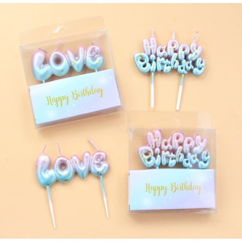 ร้านไทย เทียนวันเกิด Happy Birthday เทียนLOVE เค้ก cake เทียน อุปกรณ์ตกแต่งเค้ก V1-3 รูปที่ 3