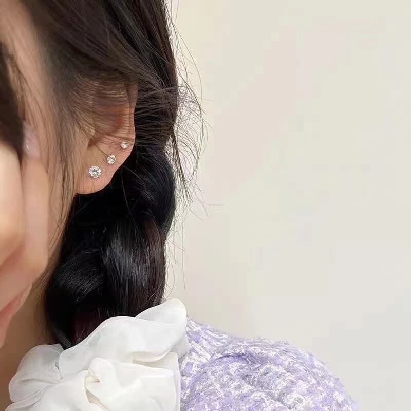 ใหม่ ต่างหูสตั๊ด เกลียว S925 ประดับเพทาย กระพริบมาก เข้ากับทุกการแต่งกาย รูปที่ 5