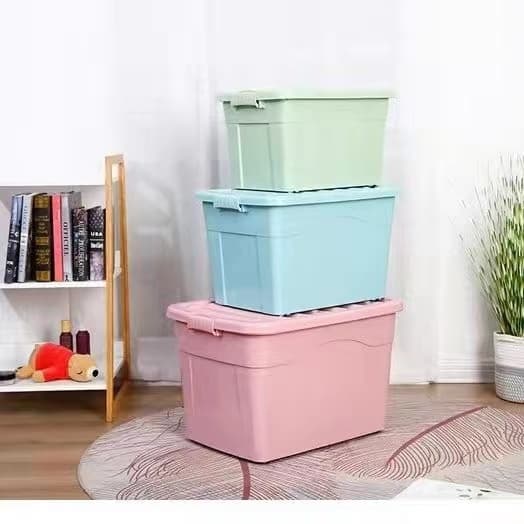 กล่องเก็บของเอนกประสงค์ มีฝาปิด สีพาสเทล ลังใส่ของ กล่องพลาสติกมีล้อ รูปที่ 4