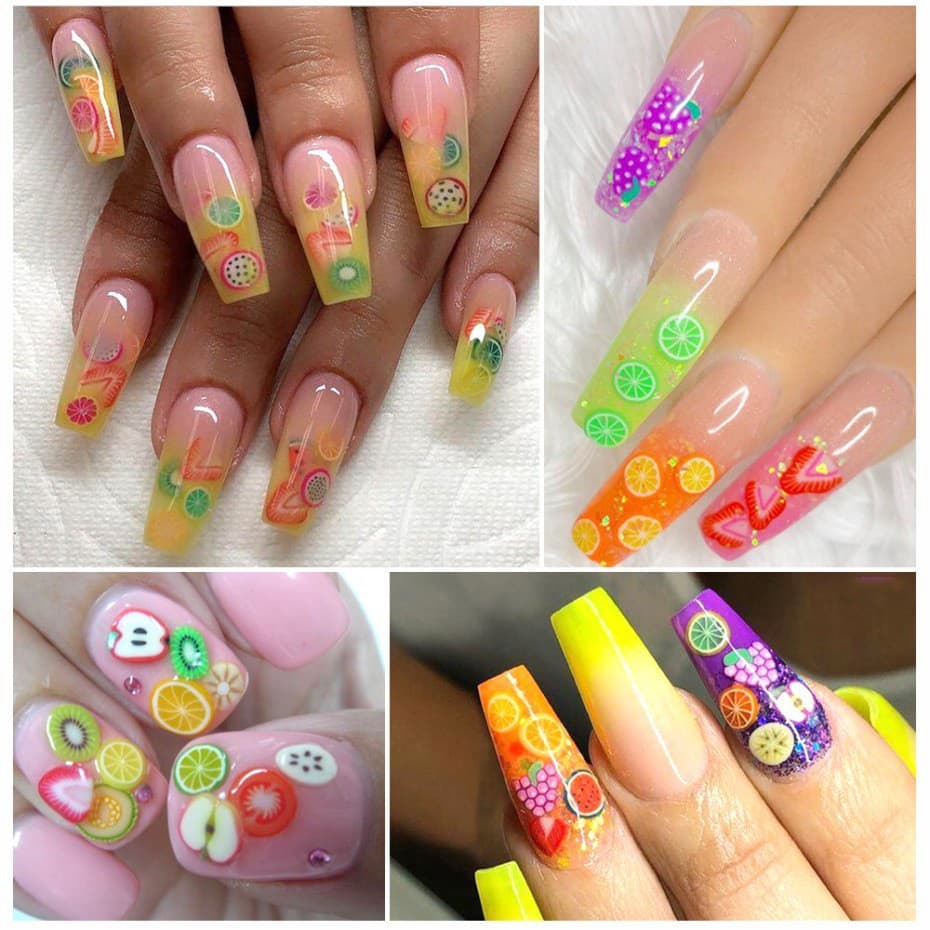 Koudan กลิตเตอร์เลื่อม ฟอยล์สีทอง รูปเปลือกหอย ผลไม้ สําหรับตกแต่งเล็บ DIY รูปที่ 6