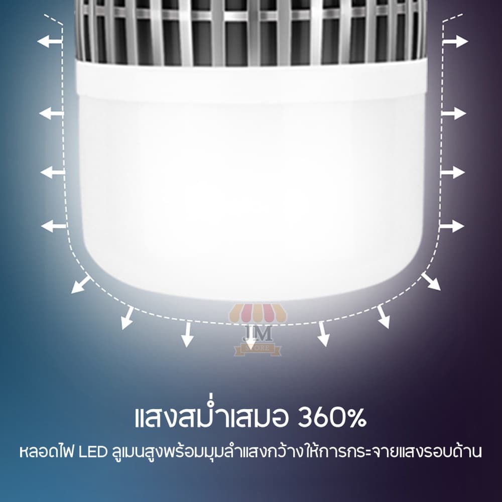 หลอดไฟ LED ทรงกระบอก 150W/350W ระบายความร้อนไว ไฟสว่าง ขั้ว E27 แสงขาว,วอร์มไวท์ หลอดไฟบ้าน 220V BULB HLX HL-30150 รูปที่ 5