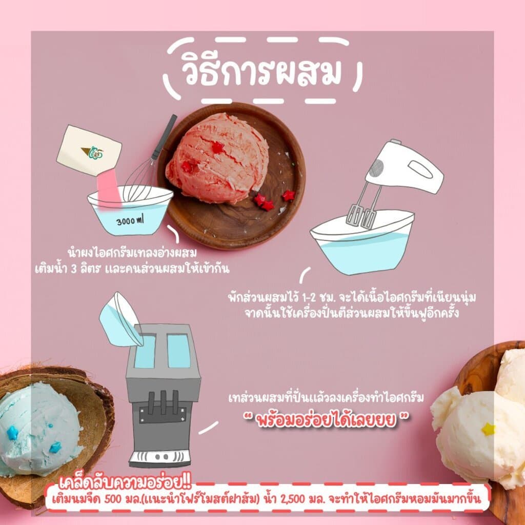I Am Softserve ผงไอศครีมซอฟท์เสิร์ฟเกรดมาตรฐาน รสวานิลา ขนาด 1 Kg. รูปที่ 3