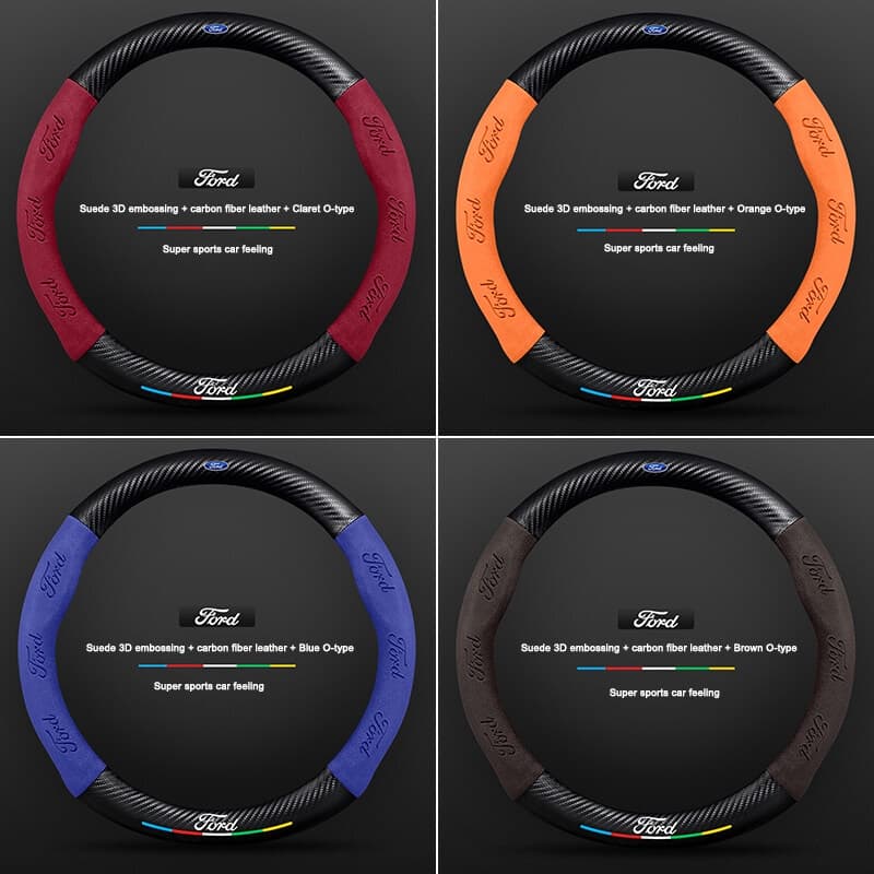 ปลอกหุ้มพวงมาลัยรถยนต์ หนังนิ่ม กันลื่น สําหรับ Ford Focus 2 3 Fiesta Mk7 Mondeo Mk4 Party Mk1 Mk2 Transit Fiesta Everest Ranger F150 รูปที่ 4