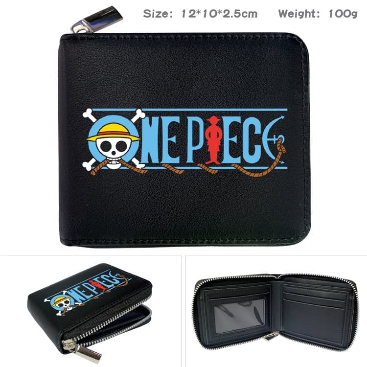 One Piece Luffy Fanily Black Simple Casual Student Short Wallet Boy Girl Cartoon ID Coin Purse รูปที่ 6