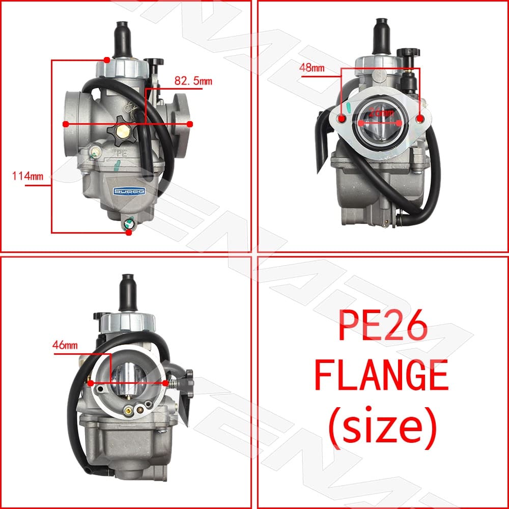 คาร์บูเรเตอร์ PE26 คาร์บูเรเตอร์หน้าแปลน nsr150 dash125 Ls125 nova มีระบบเจ็ท คาบู แต่ง 150 cc — 200 cc รูปที่ 2