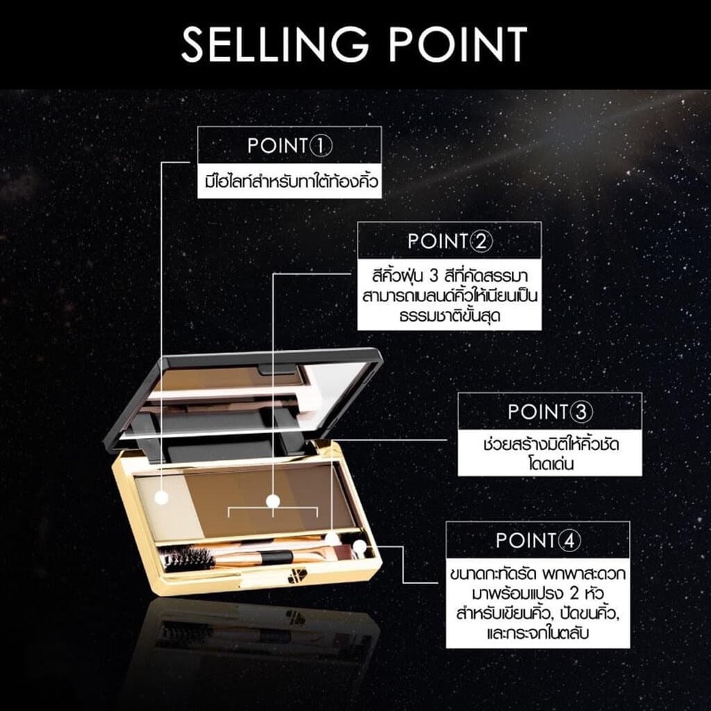 บราวอิท พาเลทเขียนคิ้วชนิดฝุ่น 4 สี Browit Multiverse Eyebrow Palatte รูปที่ 6