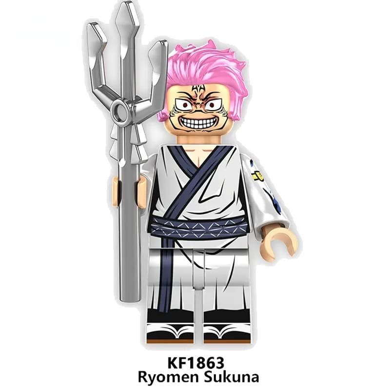 ของเล่นตัวต่อฟิกเกอร์ Jujutsu Kaisen Itadori Yuji Geto Suguru Hua Yu ขนาดเล็ก สไตล์ญี่ปุ่น รูปที่ 6