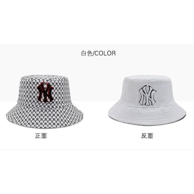 หมวกบักเก็ต NY แฟชั่นเกาหลีแบบใหม่ใส่ได้สองด้าน รูปที่ 6