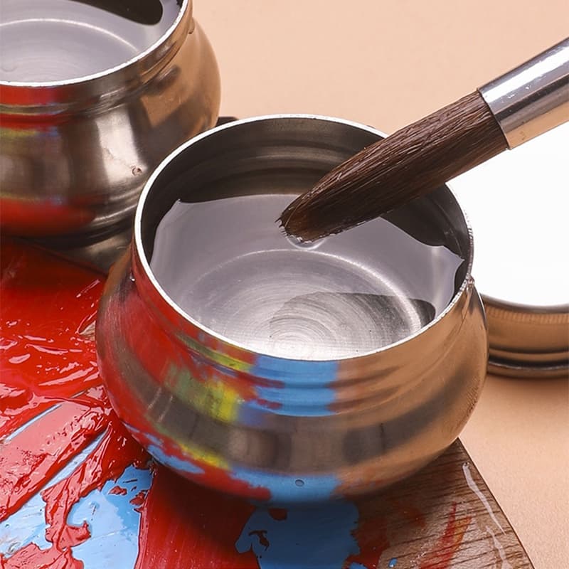 Art Painting Palette ปากกา-ซักผ้าถังสแตนเลสปิดผนึกแบบพกพาอุปกรณ์แห้งผู้ถือปากกา Sketch Oil Draw Art Supplie รูปที่ 4