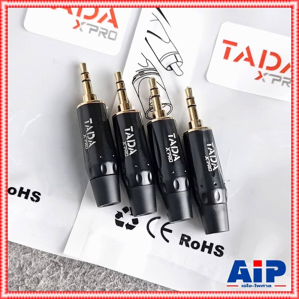 แพ็ค4ตัว TADA GYJ-04BK ปลั๊ก TR-ST สีดำขั้วทอง แจ็คสเตอริโอ3.5mm P.TR-STตัวผู้ GYJ04BK GYJ 04BK เอไอ-ไพศาล รูปที่ 1