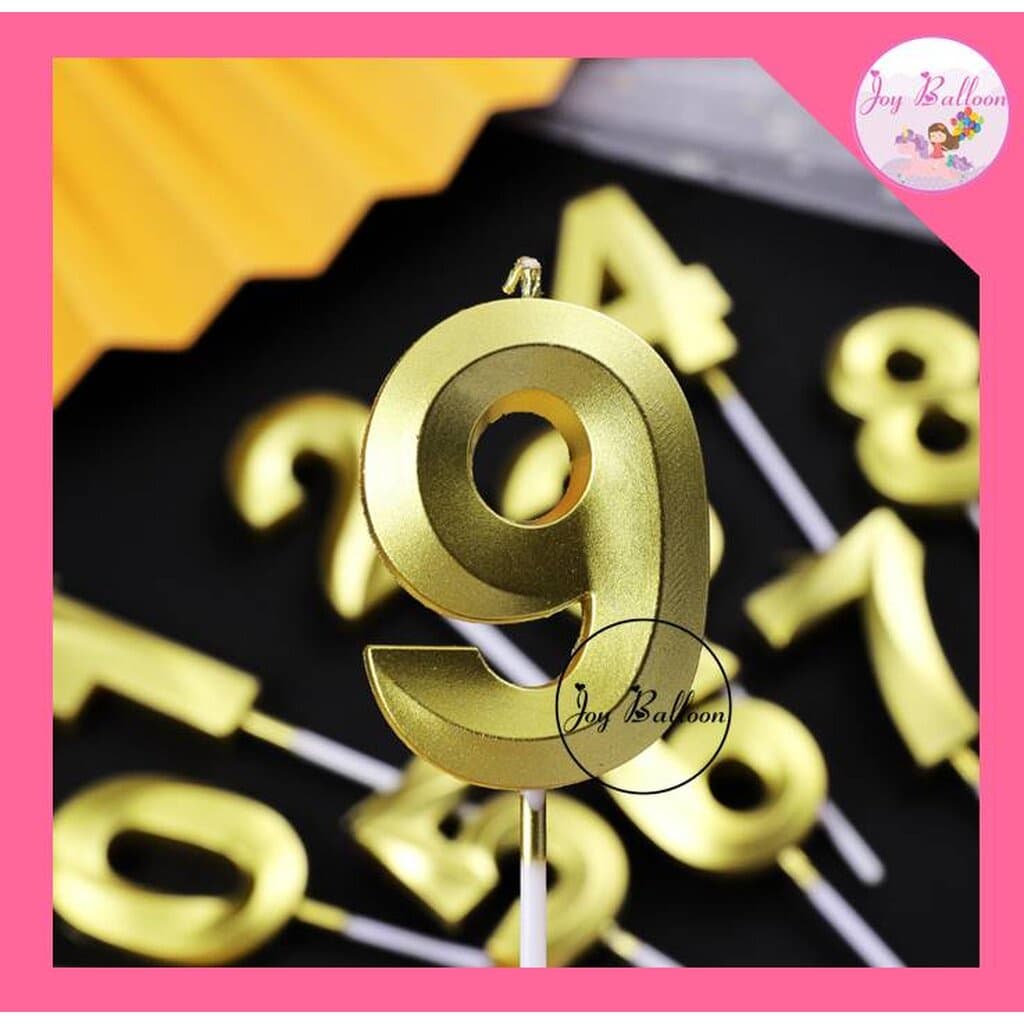 เทียนตัวเลข 0-9 สีทอง ขนาดสูง 4.8 cm เทียนวันเกิด เทียน Happy Birthday เทียนปักเค้ก เทียนอายุ รูปที่ 4