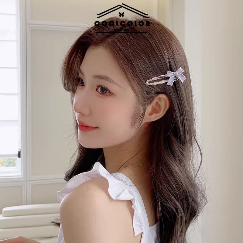 ในไทยกิ๊บติดผมโลหะประดับโบว์าและพลอยเทียมY2Kสไตล์เกาหลีหน้าม้าข้างคลิปแฟชั่นสําหรับผู้หญิง.COD รูปที่ 6