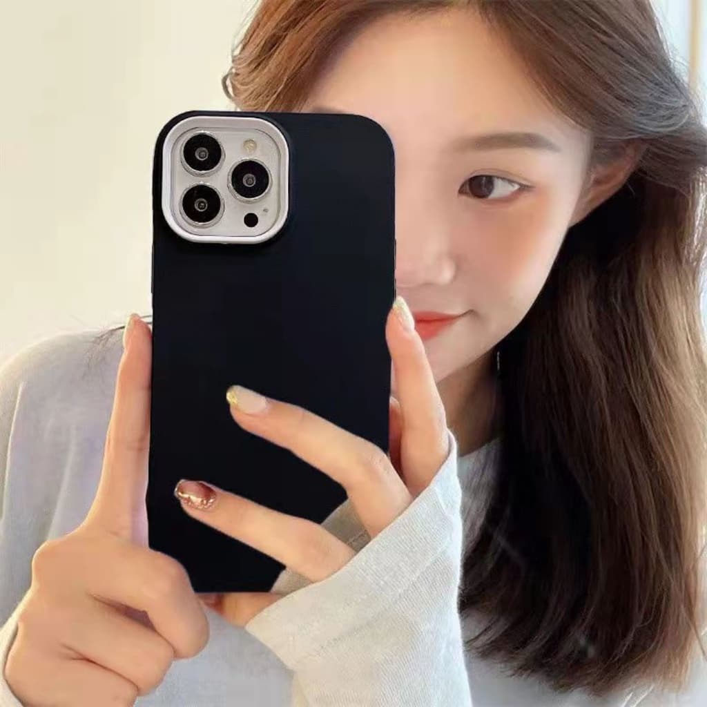 เคสโทรศัพท์ 3 in1 ซิลิโคนเหลวนุ่ม เคส TPU For iPhone 16 11 13 15 14 12 Pro Max Xr XS Max 7 8 Plus เคสประกบสีพื้นมาใหม่ รูปที่ 9