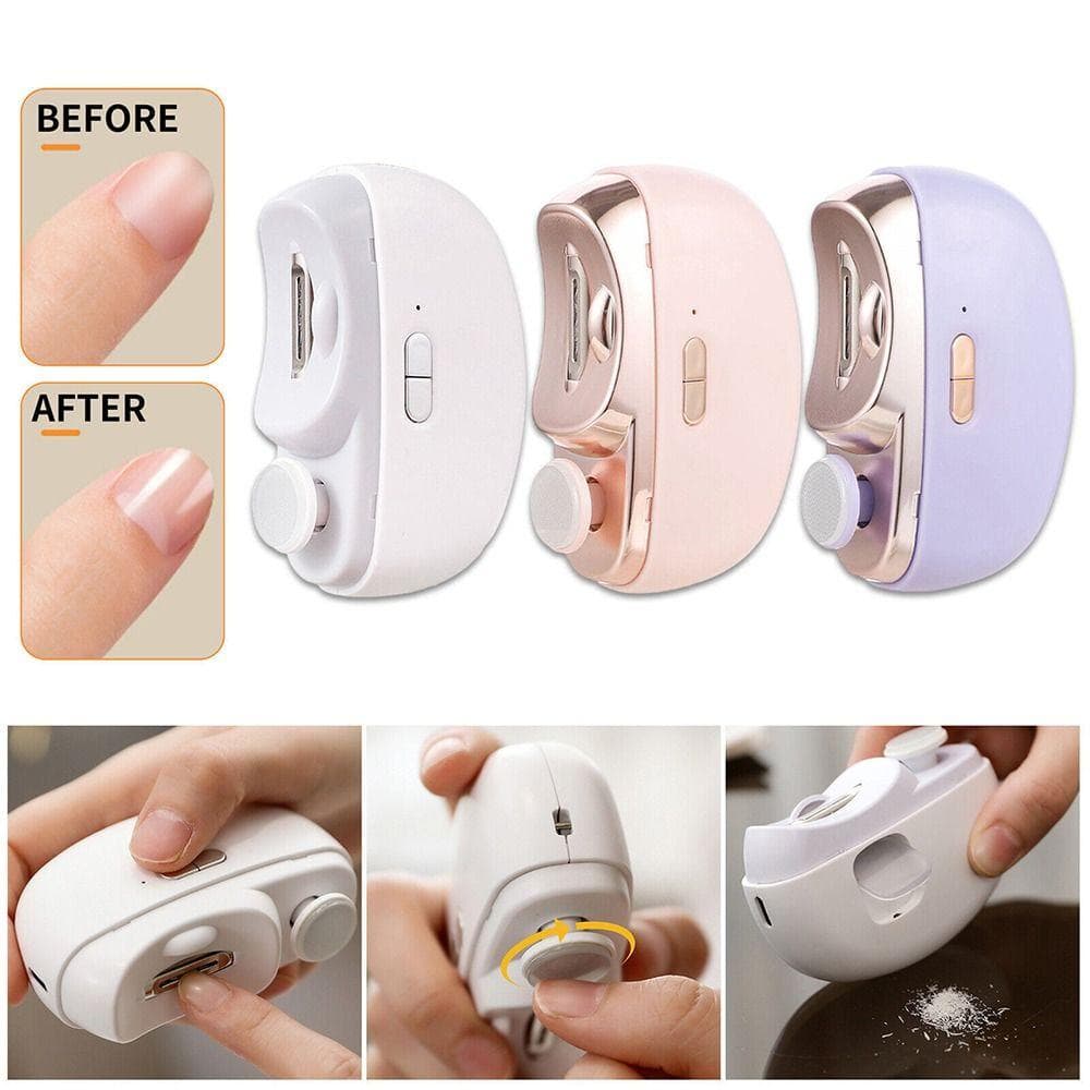 MILD Trimmer 2 in 1 กรรไกรตัดเล็บไฟฟ้าแบบชาร์จไฟได้ ดูแลเล็บมัลติฟังก์ชั่น Anti-splash เครื่องขัดเล็บไฟฟ้าผู้ชายผู้หญิง รูปที่ 4