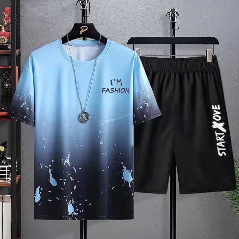 MR-DEER ชุดเซต2 ชิ้นผู้ชาย เสื้อยืดคอกลมเเขนสั้น สกรีนลาย กางเกงขาสั้น รุ่น 66211 รูปที่ 5