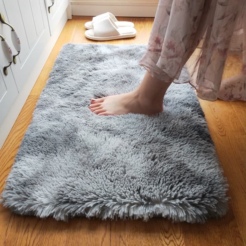 พรม พรมขนนุ่ม พรมเช็ดเท้า พรมสี่เหลี่ยมปูหน้าประตูปูห้องน้ำ ขนาด40*60cm สีขาวสีขมพูสีกากีสีเทา แต่งห้องสวย รูปที่ 4