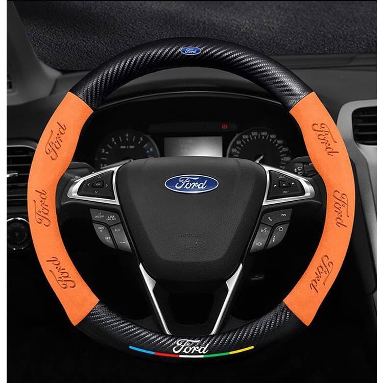 ปลอกหุ้มพวงมาลัยรถยนต์ หนังนิ่ม กันลื่น สําหรับ Ford Focus 2 3 Fiesta Mk7 Mondeo Mk4 Party Mk1 Mk2 Transit Fiesta Everest Ranger F150 รูปที่ 2