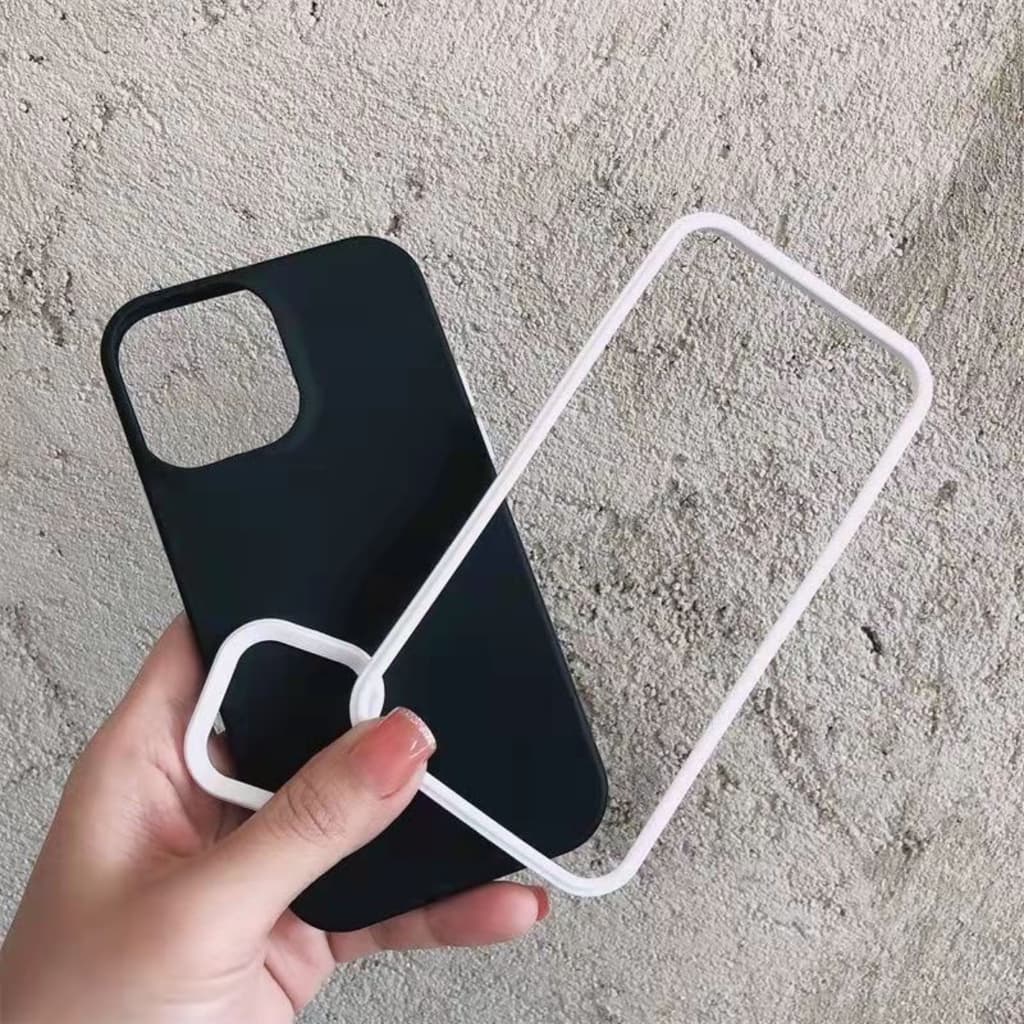 เคสโทรศัพท์ 3 in1 ซิลิโคนเหลวนุ่ม เคส TPU For iPhone 16 11 13 15 14 12 Pro Max Xr XS Max 7 8 Plus เคสประกบสีพื้นมาใหม่ รูปที่ 3